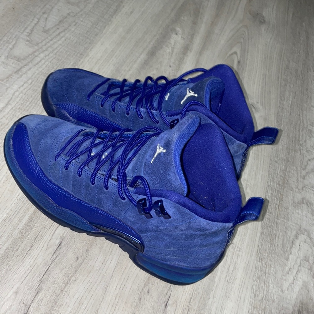 Blue Suede Jordan 12as